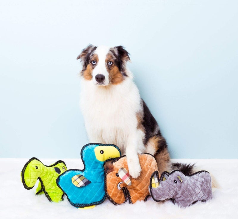 ZippyPaws Zippy Paws - Z-Stitch Grunterz Durable Stuffed Squeaky Dog Toy - Ronny the Rhino - Image 4